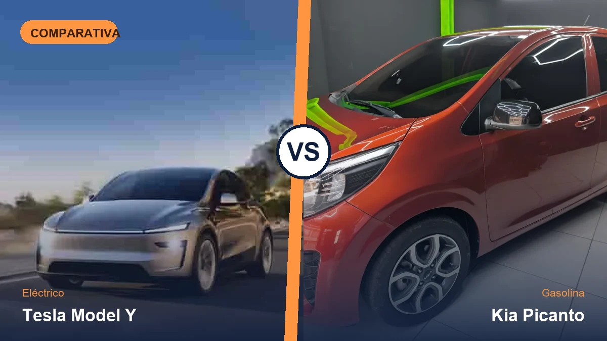 ¿Un carro eléctrico sí ahorra frente a uno a gasolina? Comparamos el Tesla Model Y contra el Kia Picanto