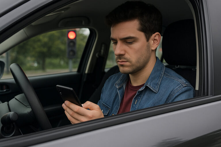 Consecuencias de usar el celular en el semáforo