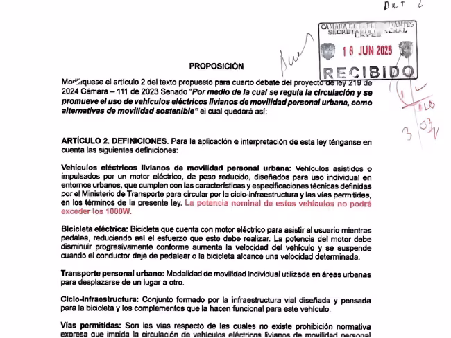 Nueva Ley exime del SOAT a vehículos eléctricos de baja potencia en Colombia